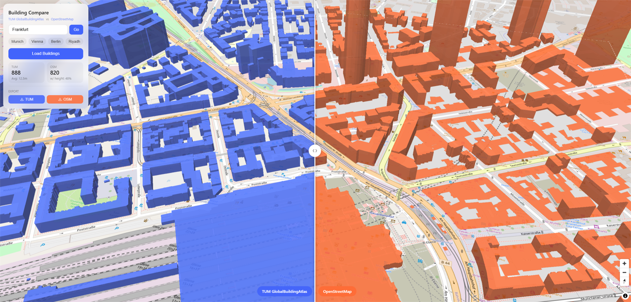Alle 2,75 Milliarden Gebäude der Welt erstmals als 3D-Modelle verfügbar